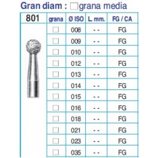 Frese Diamantate Ref.801 ISO 013 FG Grana Media 5pz