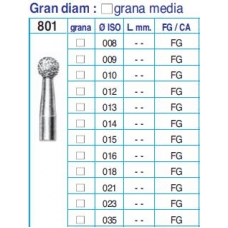 Frese Diamantate Ref.801 ISO 010 FG Grana Media 5pz