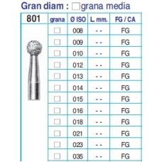 Frese Diamantate Ref.801 ISO 015 FG Grana Media 5pz