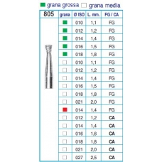 Frese Diamantate Ref.805 ISO 018 1,8mm CA Grana Media 5pz