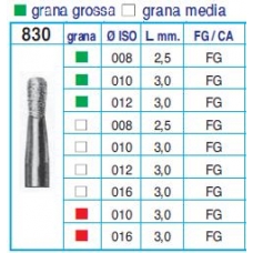Frese Diamantate Ref.830 ISO 008 2,5mm FG Grana Grossa 5pz