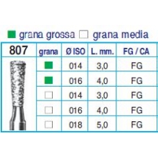 Frese Diamantate Ref.807 ISO 016 4,0mm FG Grana Grossa 5pz