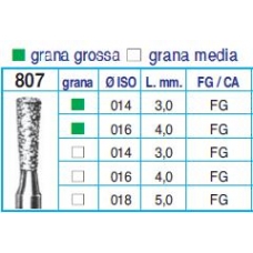 Frese Diamantate Ref.807 ISO 014 3,0mm FG Grana Grossa 5pz