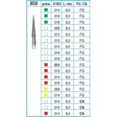 Frese Diamantate Ref.858 ISO 018 8,0mm FG Grana Media 5pz