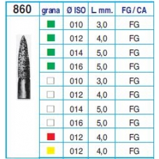 Frese Diamantate Ref.860 ISO 010 3,0mm FG Grana Grossa 5pz