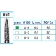 Frese Diamantate Ref.861 ISO 016 6,0mm FG Grana Media 5pz