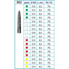 Frese Diamantate Ref.862 ISO 016 8,0mm FG Grana Media 5pz