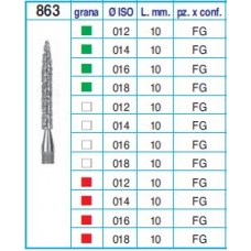 Frese Diamantate Ref.863 ISO 016 10mm FG Grana Fine 5pz