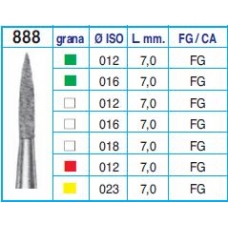 Frese Diamantate Ref.888 ISO 012 7,0mm FG Grana Media 5pz