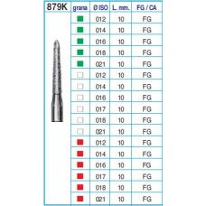 Frese Diamantate Ref.879K ISO 021 10mm FG Grana Media 5pz