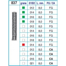 Frese Diamantate Ref.837 ISO 012 8,0mm CA Grana Media 5pz