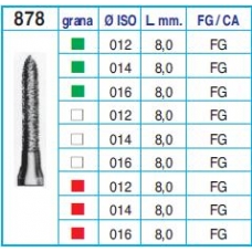 Frese Diamantate Ref.878 ISO 012 8,0mm FG Grana Fine 5pz