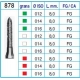 Frese Diamantate Ref.878 ISO 012 8,0mm FG Grana Media 5pz