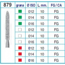 Frese Diamantate Ref.879 ISO 012 10mm FG Grana Grossa 5pz