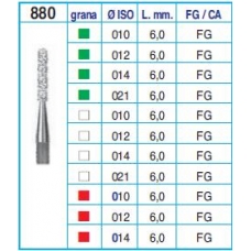 Frese Diamantate Ref.880 ISO 010 6,0mm FG Grana Fine 5pz