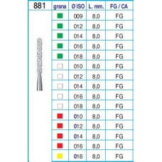 Frese Diamantate Ref.881 ISO 010 8,0mm FG Grana Media 5pz