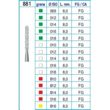 Frese Diamantate Ref.881 ISO 018 8,0mm FG Grana Grossa 5pz