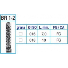 Frese Diamantate Ref.BR2 ISO 018 10mm FG Grana Media 5pz
