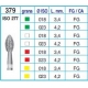 Frese Diamantate Ref.379 ISO 018 3,4mm FG Grana Extra Fine 5pz