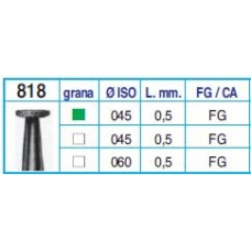 Frese Diamantate Ref.818 045 0,5mm FG Grana Grossa 5pz