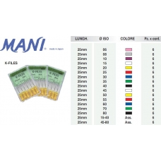 Mani K-Files 25mm ISO 08 6pz