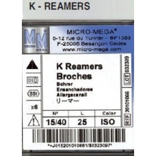 K Reamers 25mm ISO 15-40 Assortimento 6pz