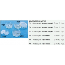 Scatola Petri Vetro V36 4 Scomparti 10cm 1pz