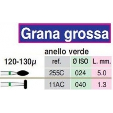 Frese Diamantate Grana Grossa 120-130u Ref.255C 3pz