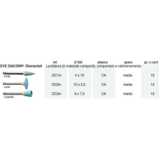 Eve Diacomp Diamantati Ref.DC2M ISO 10x2,5 Grana Media 10pz