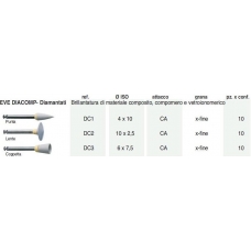 Eve Diacomp Diamantati Ref.DC2 ISO 10x2,5 Grana ExtraFine 10pz