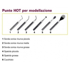 Punte Hot Modellazione Sonda Conica Ricurva Piccola 1pz