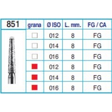 Frese Diamantate Ref.851 ISO 014 8,0mm FG Grana Media 5pz