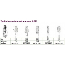 Frese Tungsteno Taglio Extra Grosso SGX Iso 080 1pz