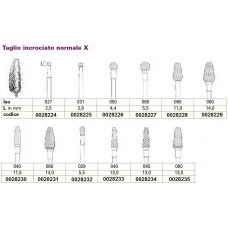 Frese Tungsteno Taglio Incrociato Normale X D.031 L.2,8 1pz