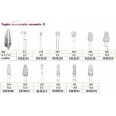 Frese Tungsteno Taglio Incrociato Normale X D.050 L.4,4 1pz