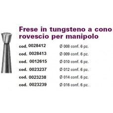 Frese Tungsteno Cono Rovescio X Manipolo D.016 6pz