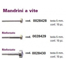 Mandrini A Vite Testa 8mm Rinforzato 10pz