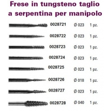 Frese Tungsteno Taglio A Serpentina X Manipolo Ø018 1pz