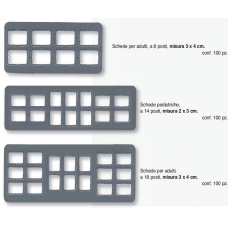 Schede Adulti 8 Posti 3x4cm 100pz