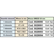 Grezzi In Zirconio 4 Elementi 27x43mm H 20mm 6pz