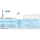 Frese Diamantate Ref.805 ISO 009 1mm Grana Media 5pz