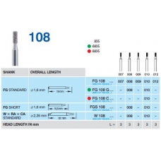 Frese Diamantate Ref.835 ISO 012 4mm Grana Media 5pz