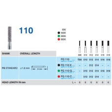 Frese Diamantate Ref.836 ISO 014 6mm Grana Media 5pz