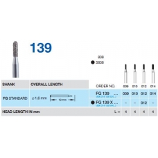 Frese Diamantate Ref.838 ISO 009 4mm Grana Media 5pz