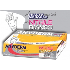 Guanti AnyDerm Nitrile Bianco Medium 100pz